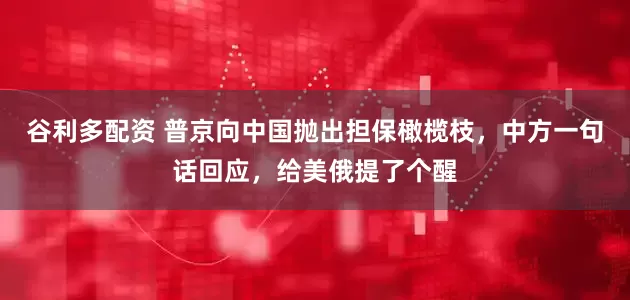 谷利多配资 普京向中国抛出担保橄榄枝，中方一句话回应，给美俄提了个醒