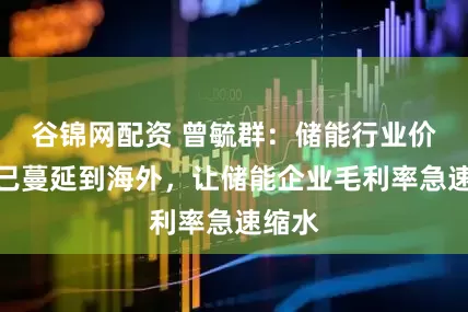 谷锦网配资 曾毓群：储能行业价格战已蔓延到海外，让储能企业毛利率急速缩水